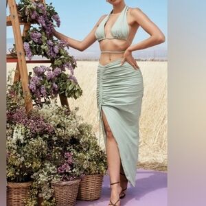 House Of CB Calypso & Solitaire Sage Top and Skirt Set  S